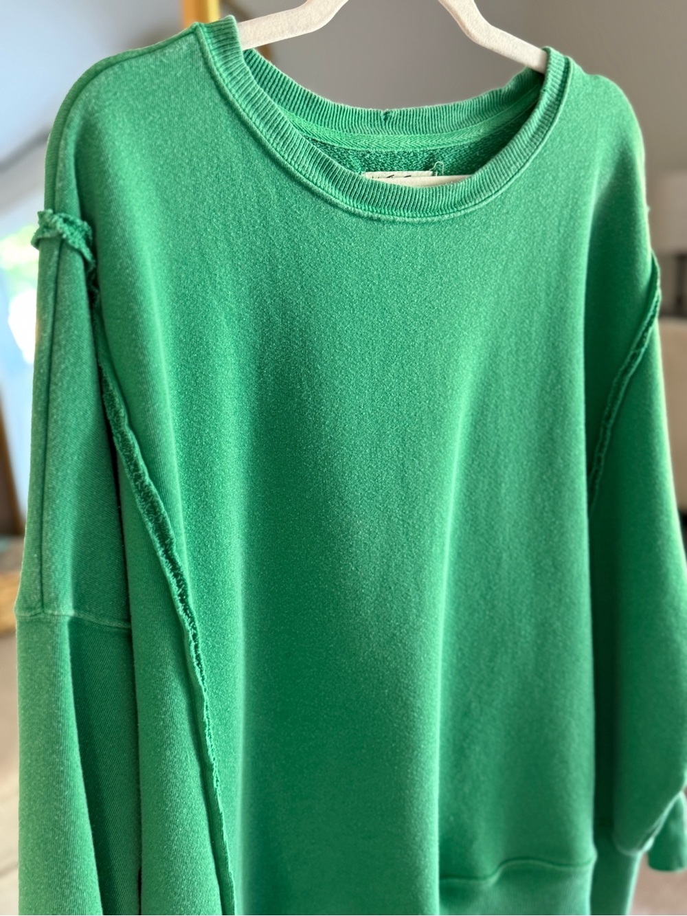Free People Camden Sweatshirt Rare Tennis | Kelly Green - Size XS - Picture 3 of 9